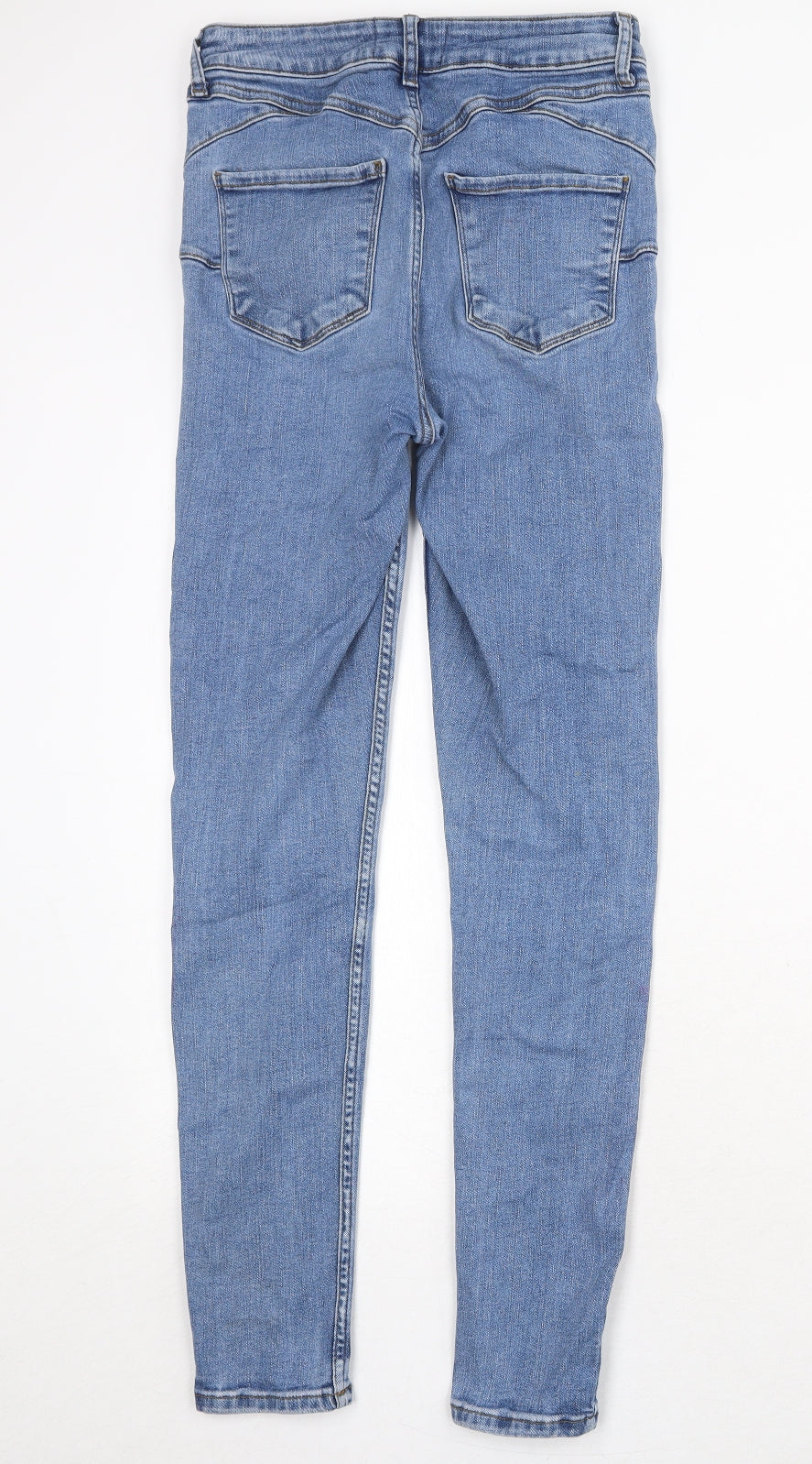 New Look Womens Blue Cotton Skinny Jeans Size 10 Regular Zip