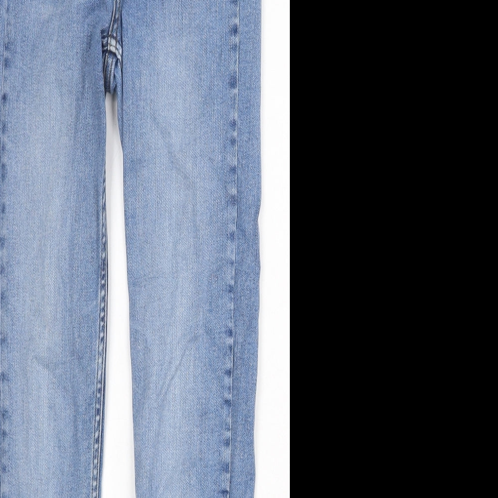 New Look Womens Blue Cotton Skinny Jeans Size 10 Regular Zip