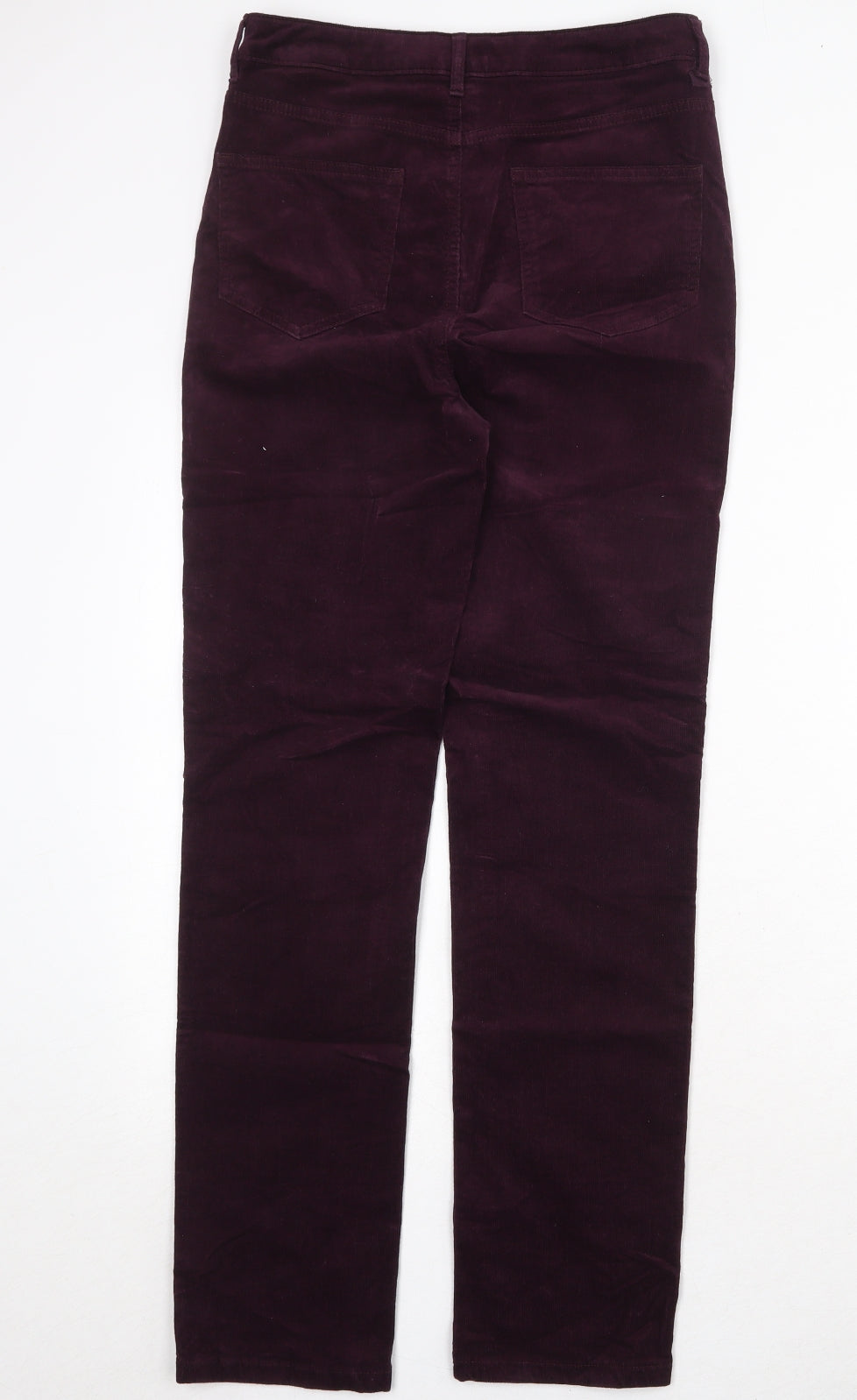 Marks and Spencer Womens Purple Cotton Trousers Size 10 Regular Zip