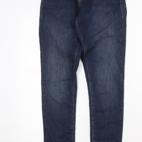 Topshop Womens Blue Cotton Skinny Jeans Size 25 in Regular Zip