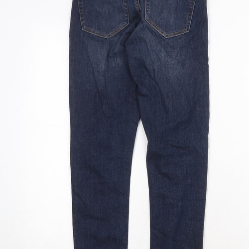 Topshop Womens Blue Cotton Skinny Jeans Size 25 in Regular Zip