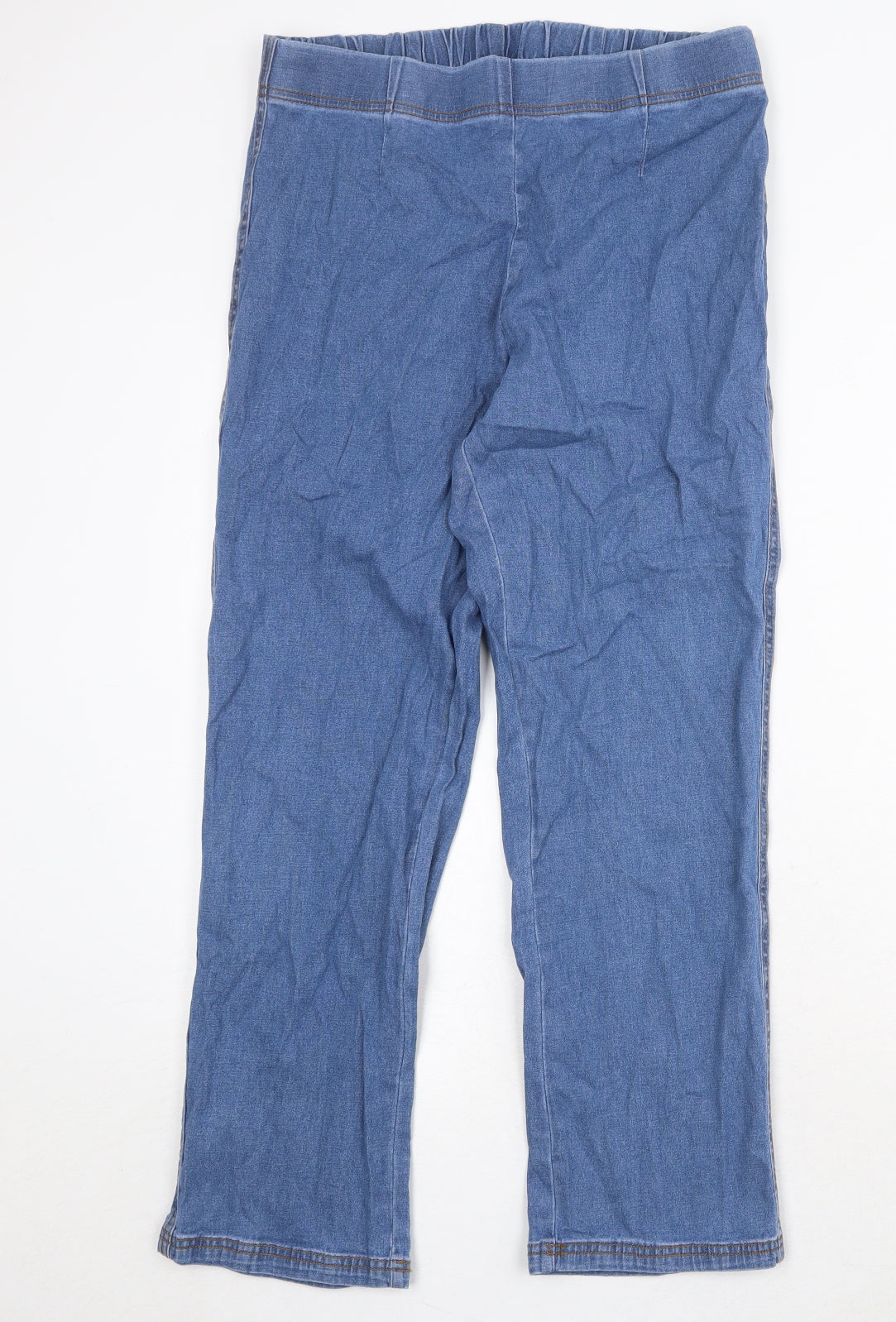 Damart Womens Blue Cotton Straight Jeans Size 14 Regular