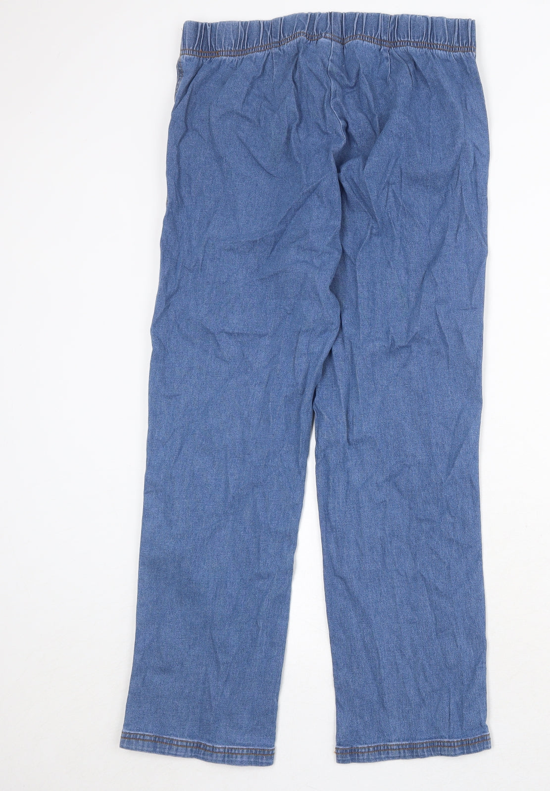 Damart Womens Blue Cotton Straight Jeans Size 14 Regular