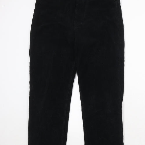 Jigsaw Womens Black Cotton Trousers Size 30 in Regular Zip