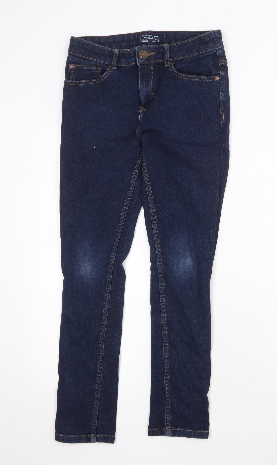 NEXT Boys Blue Cotton Skinny Jeans Size 13 Years Regular Zip