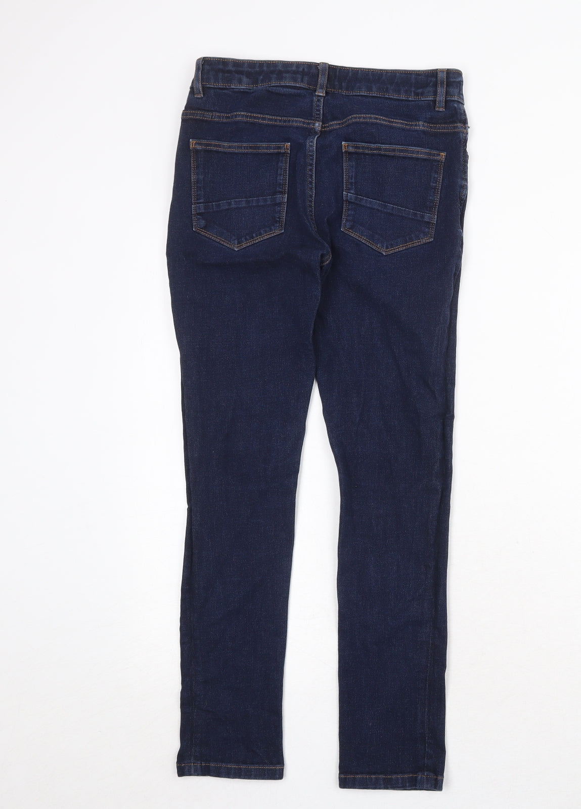 NEXT Boys Blue Cotton Skinny Jeans Size 13 Years Regular Zip