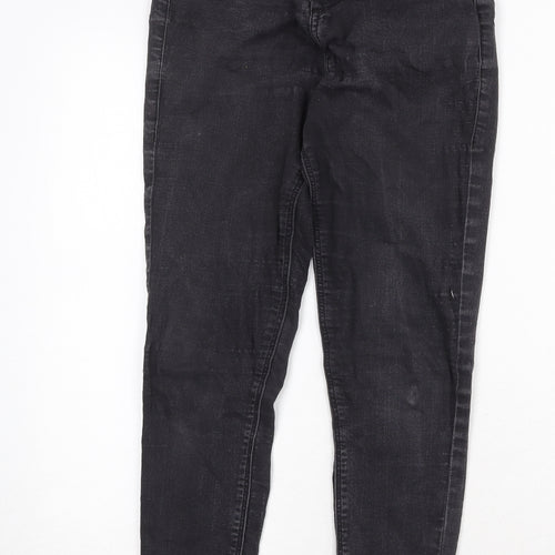 Topshop Womens Black Cotton Skinny Jeans Size 30 in Regular Zip