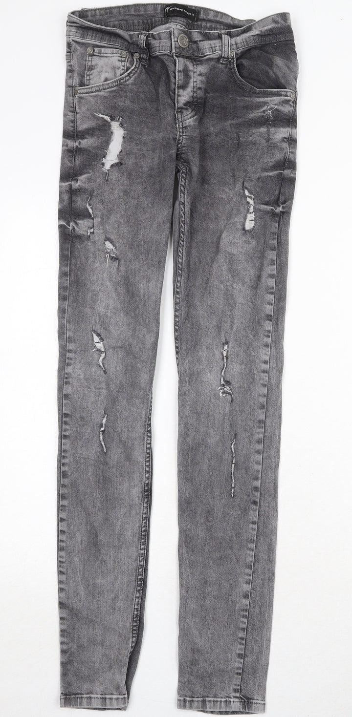 Giseppe Zanoti Womens Grey Cotton Skinny Jeans Size 29 in Regular Zip
