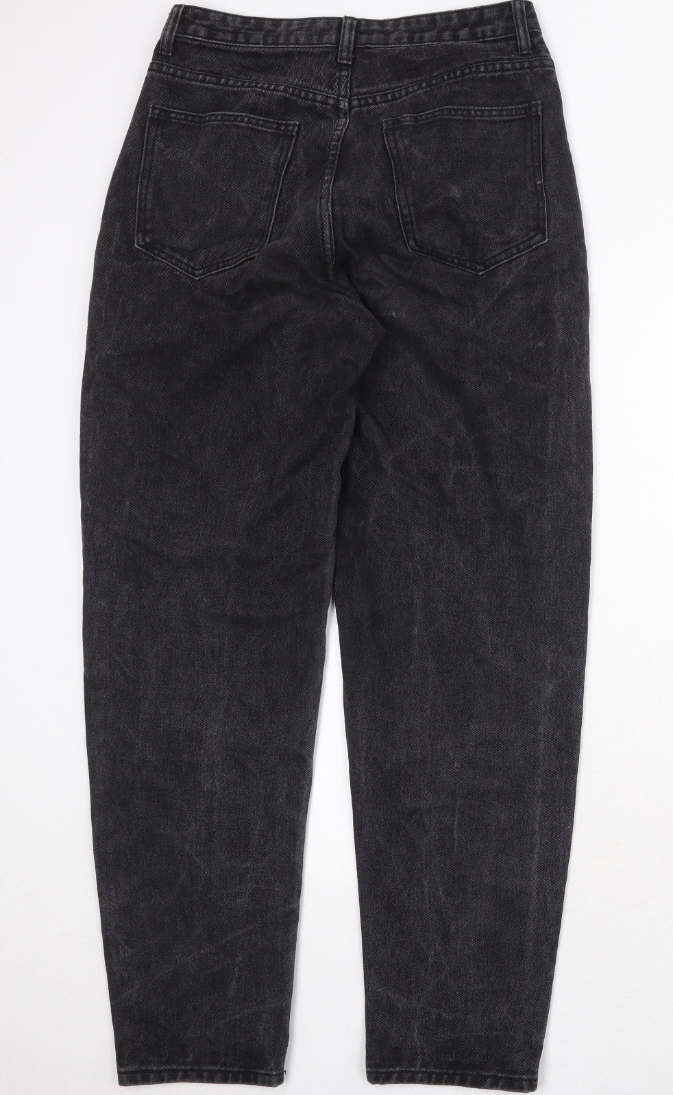 PRETTYLITTLETHING Womens Black Cotton Mom Jeans Size 10 Regular Zip