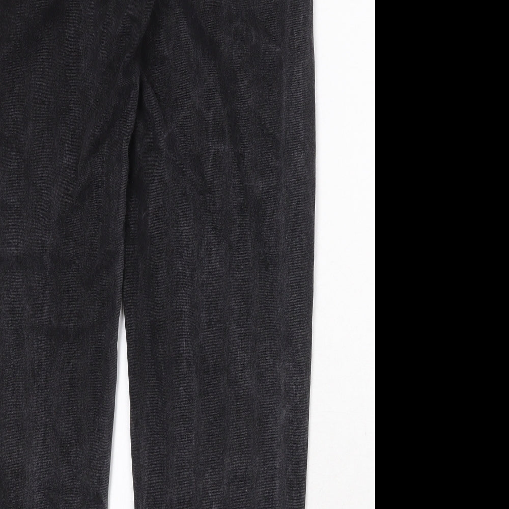 PRETTYLITTLETHING Womens Black Cotton Mom Jeans Size 10 Regular Zip
