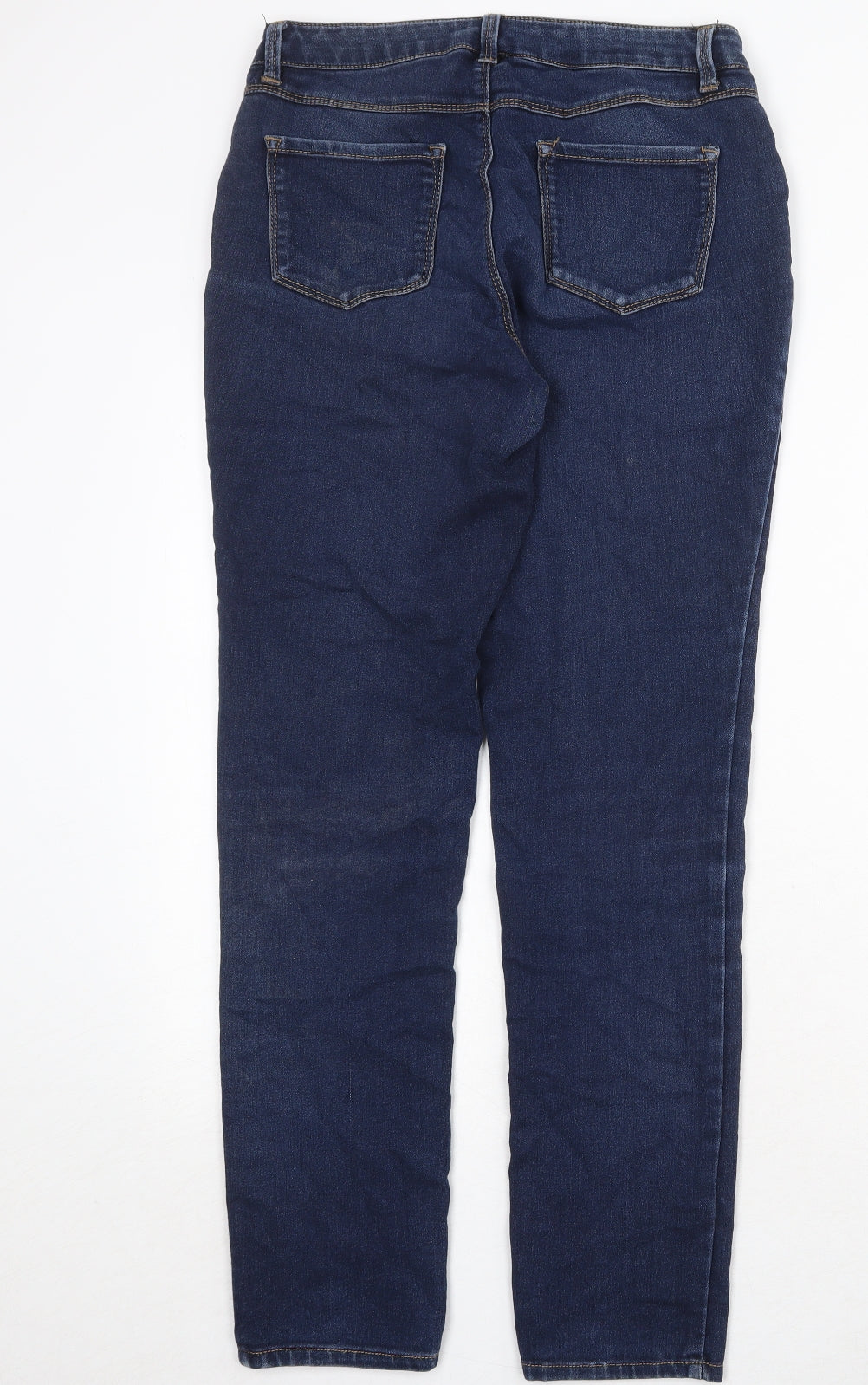 D. Jeans Womens Blue Cotton Straight Jeans Size 8 Regular Zip