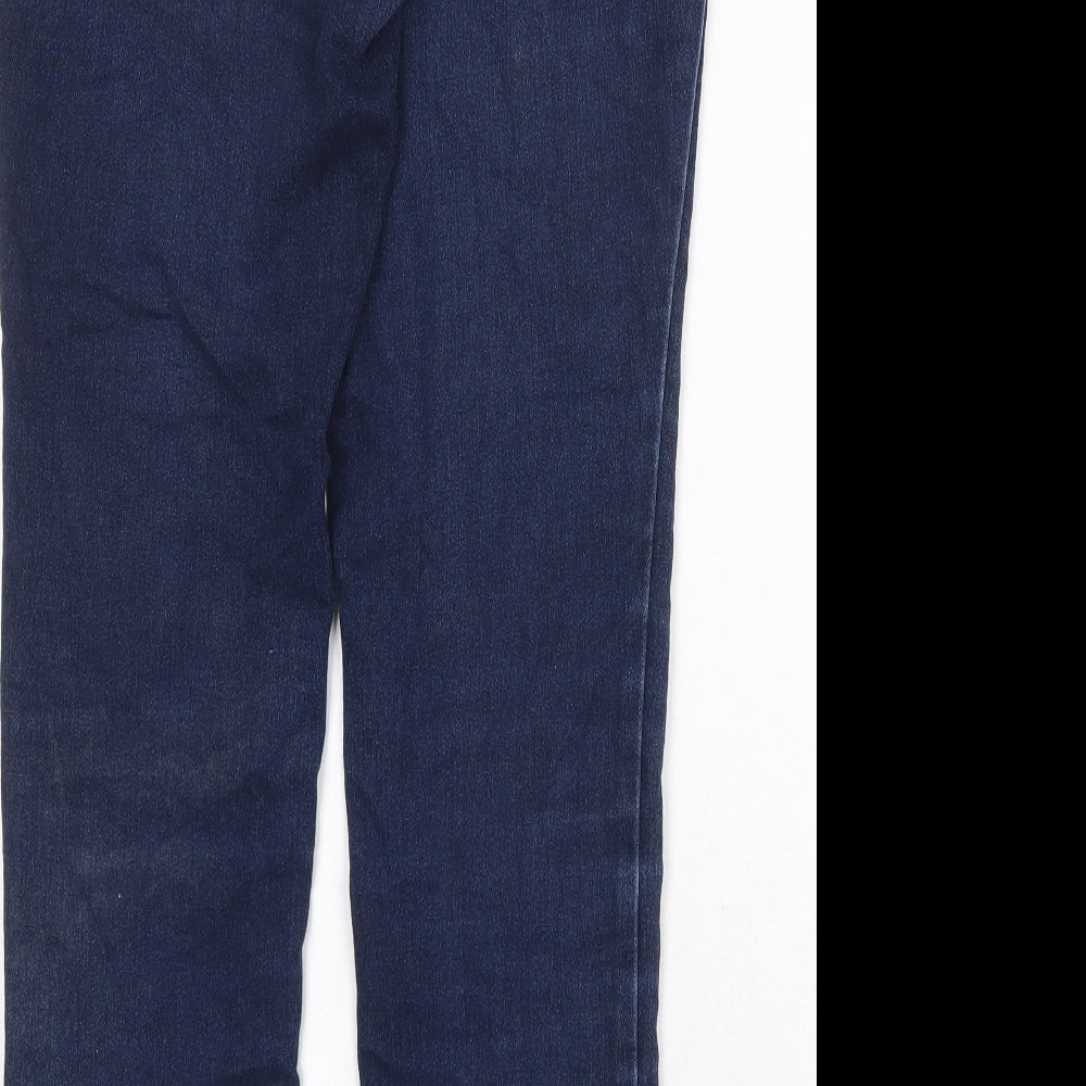 D. Jeans Womens Blue Cotton Straight Jeans Size 8 Regular Zip