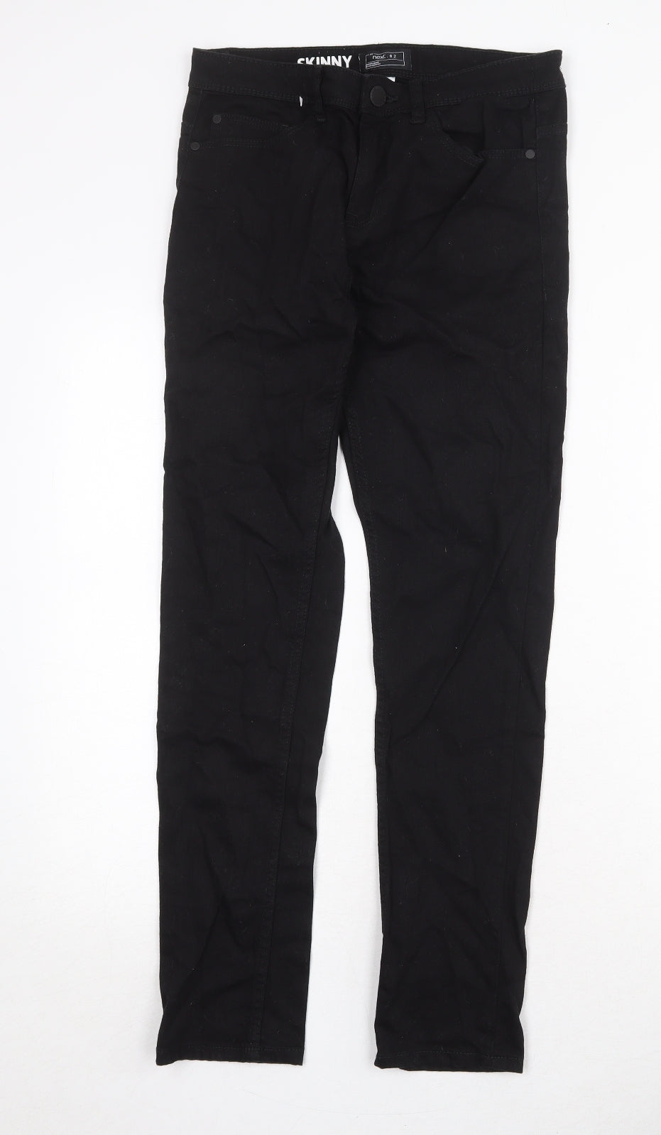 NEXT Boys Black Cotton Skinny Jeans Size 14 Years Regular Zip
