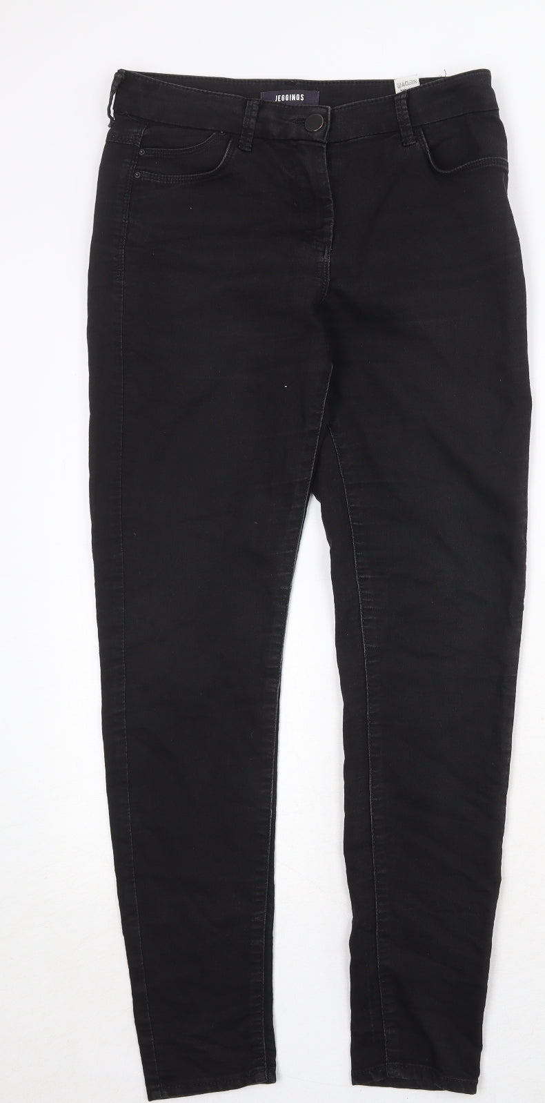 Marks and Spencer Womens Black Cotton Skinny Jeans Size 10 Regular Zip