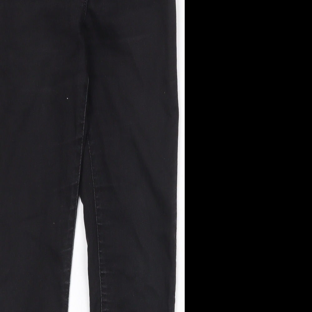 Marks and Spencer Womens Black Cotton Skinny Jeans Size 10 Regular Zip