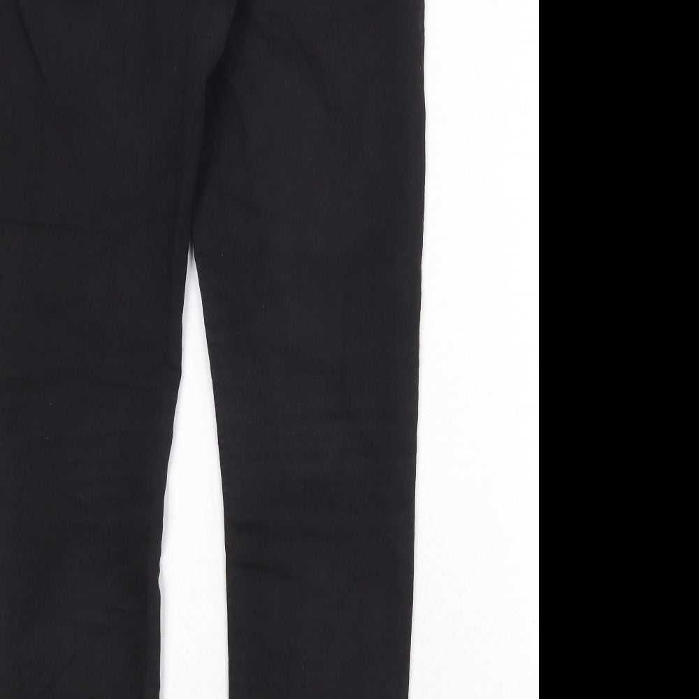 Marks and Spencer Womens Black Cotton Skinny Jeans Size 10 Regular Zip