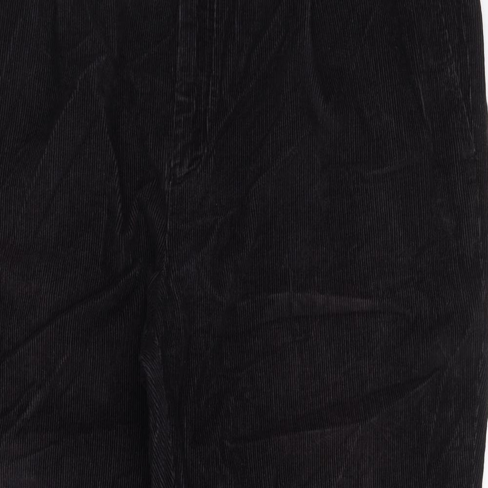 Maine Mens Black Polyester Trousers Size 46 in Regular Zip