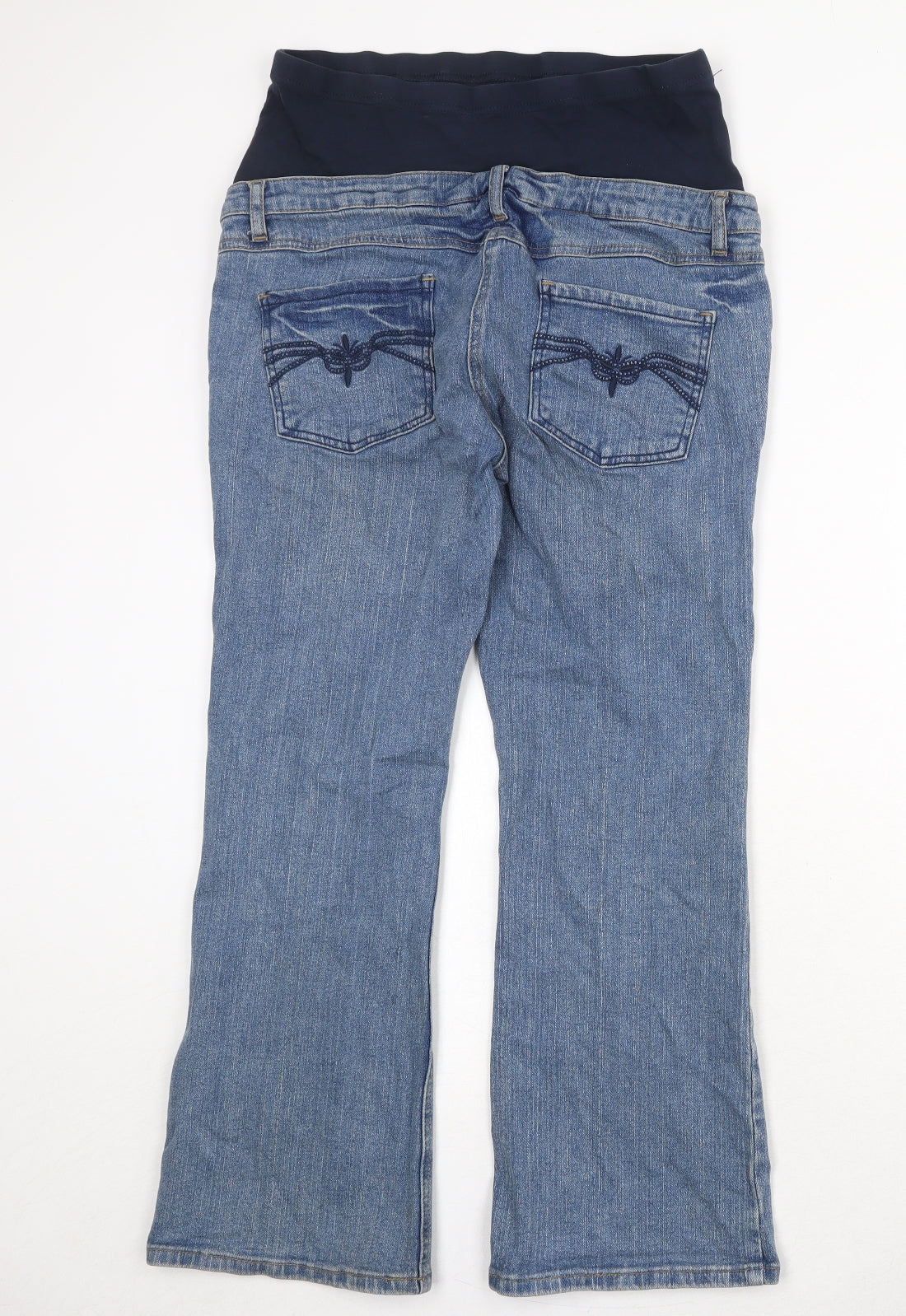 M2B Womens Blue Cotton Bootcut Jeans Size 33 in Regular Zip