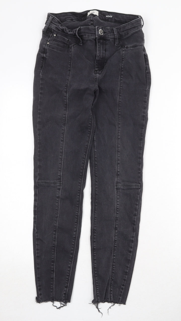 River Island Womens Black Cotton Skinny Jeans Size 26 in Regular Zip