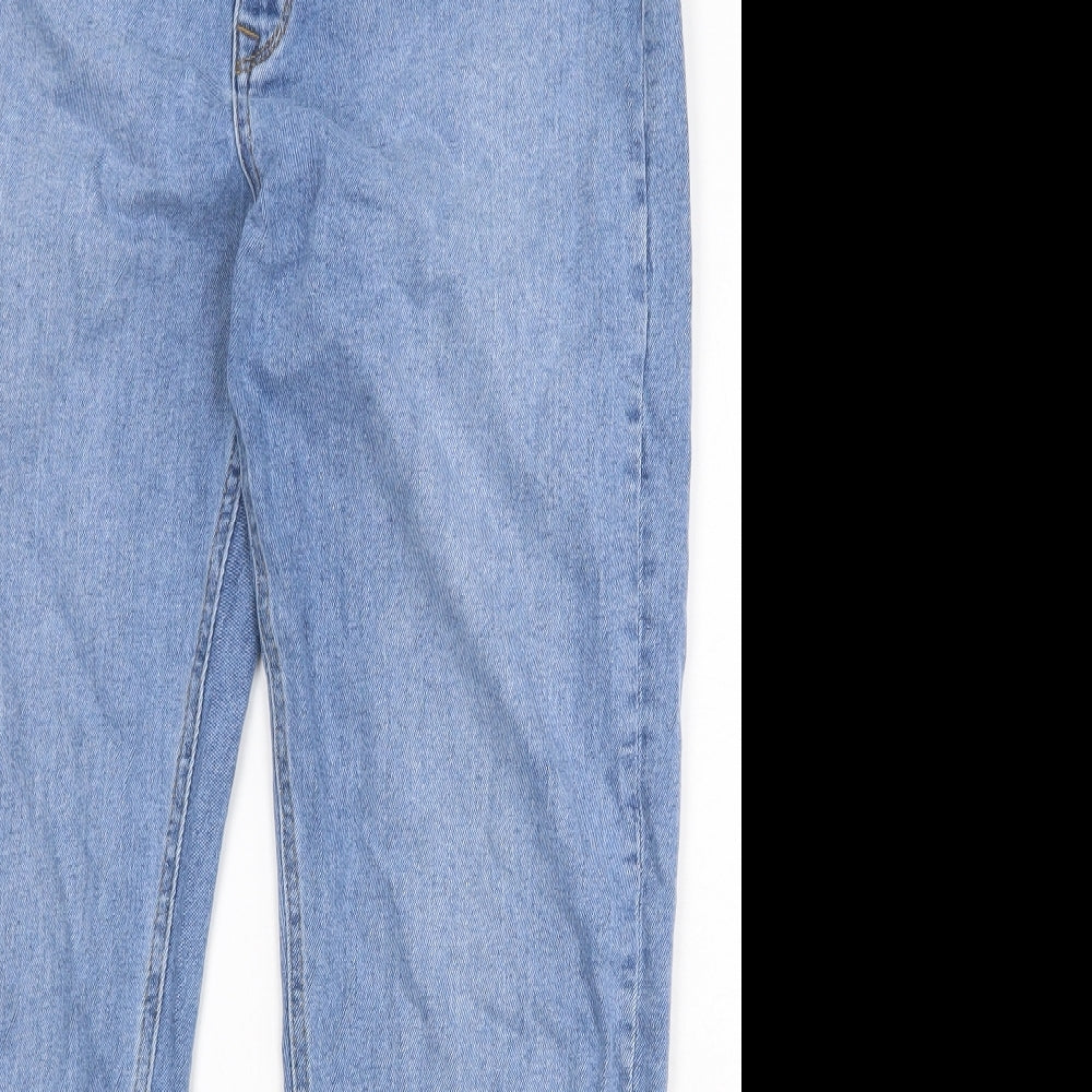 Crew Clothing Womens Blue Cotton Straight Jeans Size 14 Regular Zip