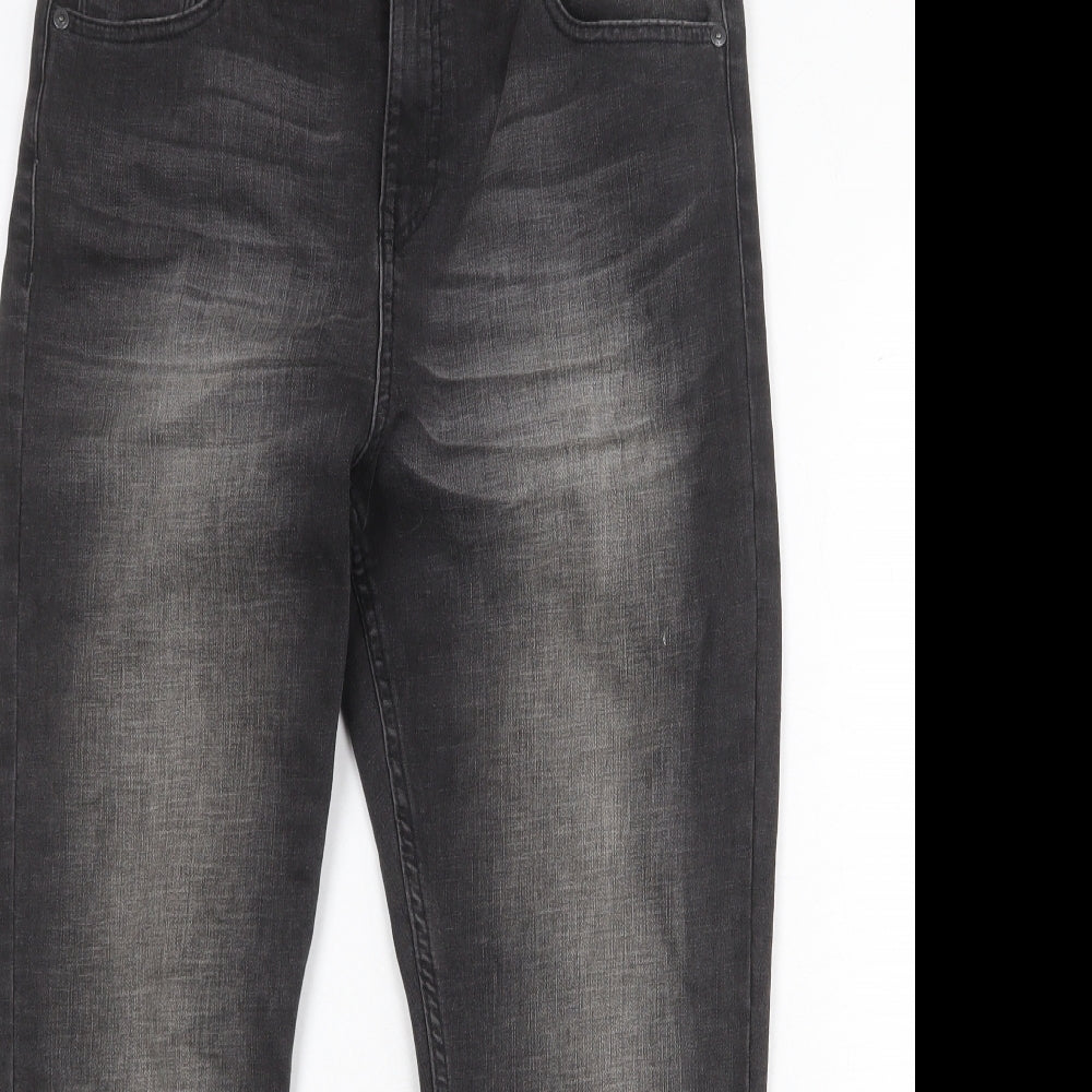 RJR.John Rocha Womens Black Cotton Straight Jeans Size 14 Regular Zip