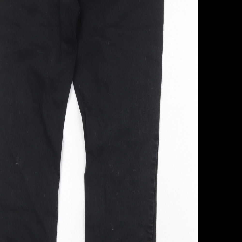 NEXT Womens Black Cotton Straight Jeans Size 14 Regular Zip