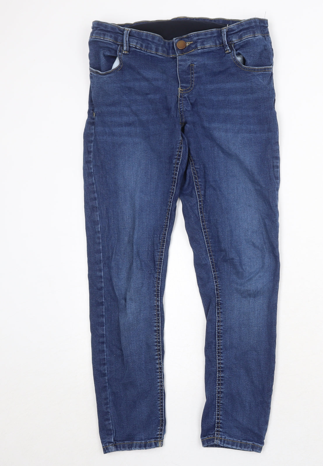 ASOS Womens Blue Cotton Straight Jeans Size 10 Regular Button