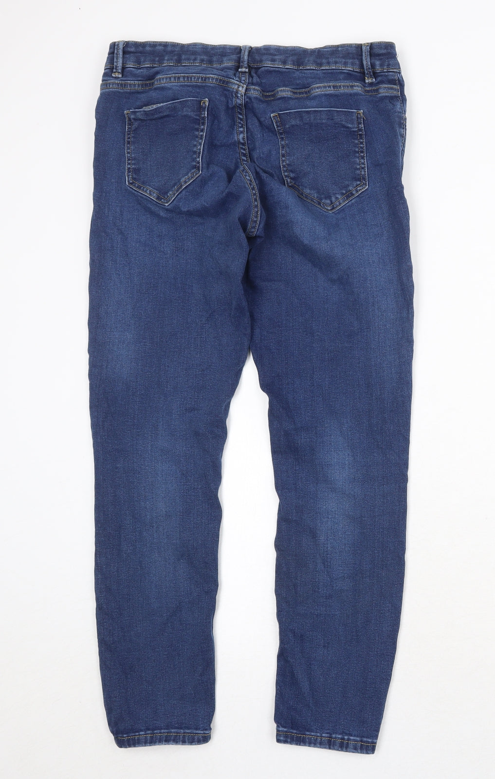 ASOS Womens Blue Cotton Straight Jeans Size 10 Regular Button
