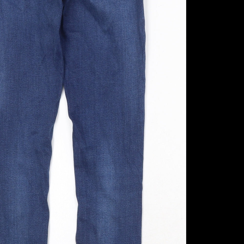 ASOS Womens Blue Cotton Straight Jeans Size 10 Regular Button