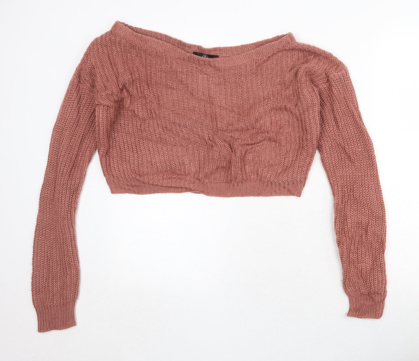 Missguided Womens Pink Round Neck Acrylic Pullover Jumper Size S