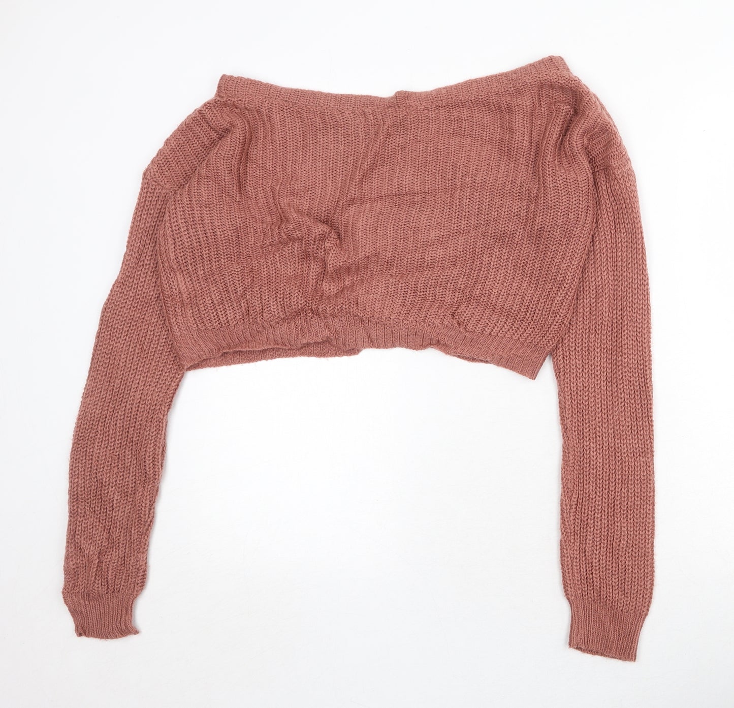 Missguided Womens Pink Round Neck Acrylic Pullover Jumper Size S