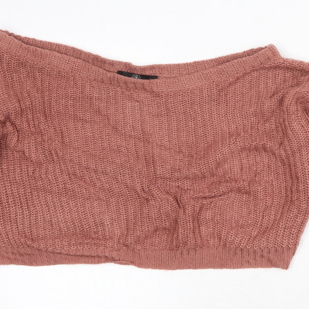 Missguided Womens Pink Round Neck Acrylic Pullover Jumper Size S