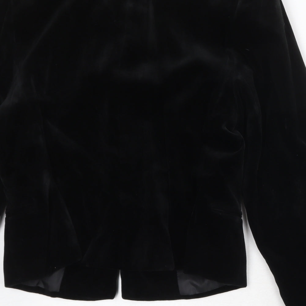Jaques Vert Womens Black Cotton Jacket Blazer Size 12