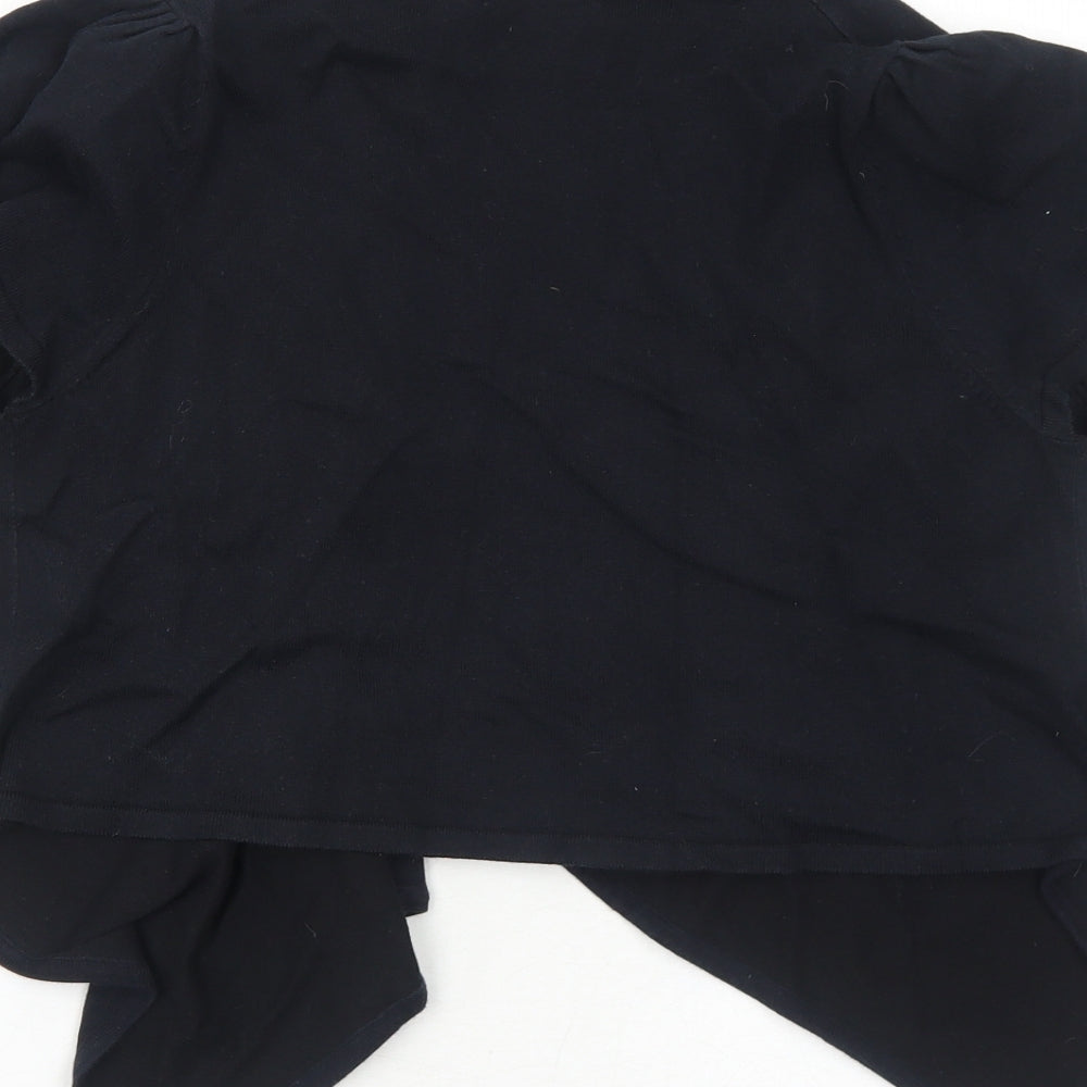 South Womens Black V-Neck Cotton Cardigan Jumper Size 14