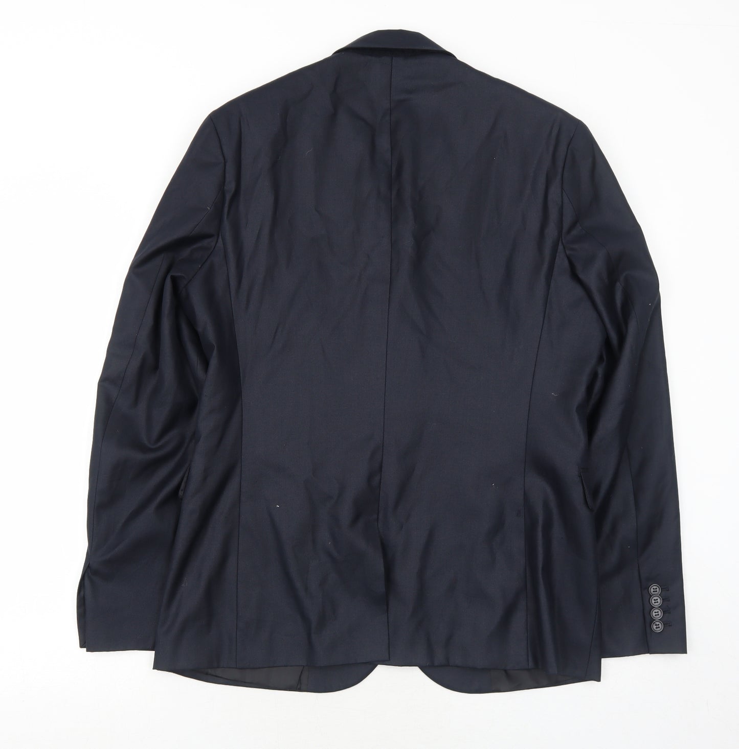 H&M Mens Blue Polyester Jacket Suit Jacket Size 42 Regular