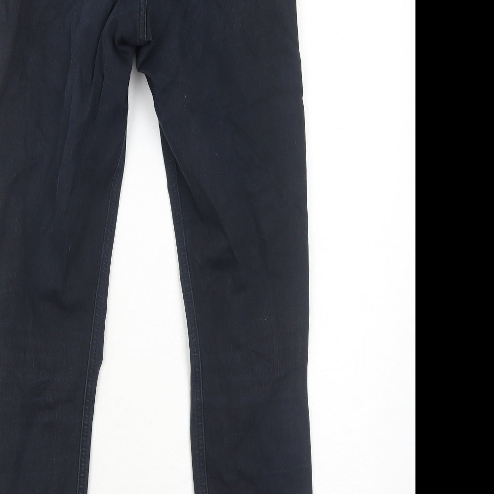 Topshop Womens Black Cotton Skinny Jeans Size 10 L32 in Regular Zip