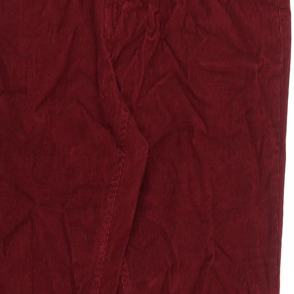 John Lewis Mens Red Cotton Trousers Size 38 in Regular Zip