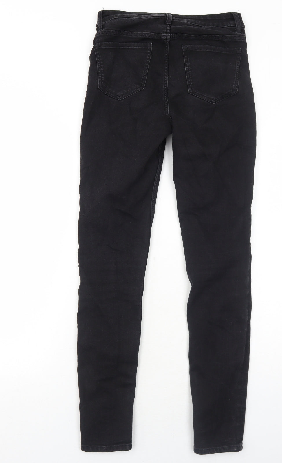 Marks and Spencer Womens Black Cotton Skinny Jeans Size 8 Regular Zip