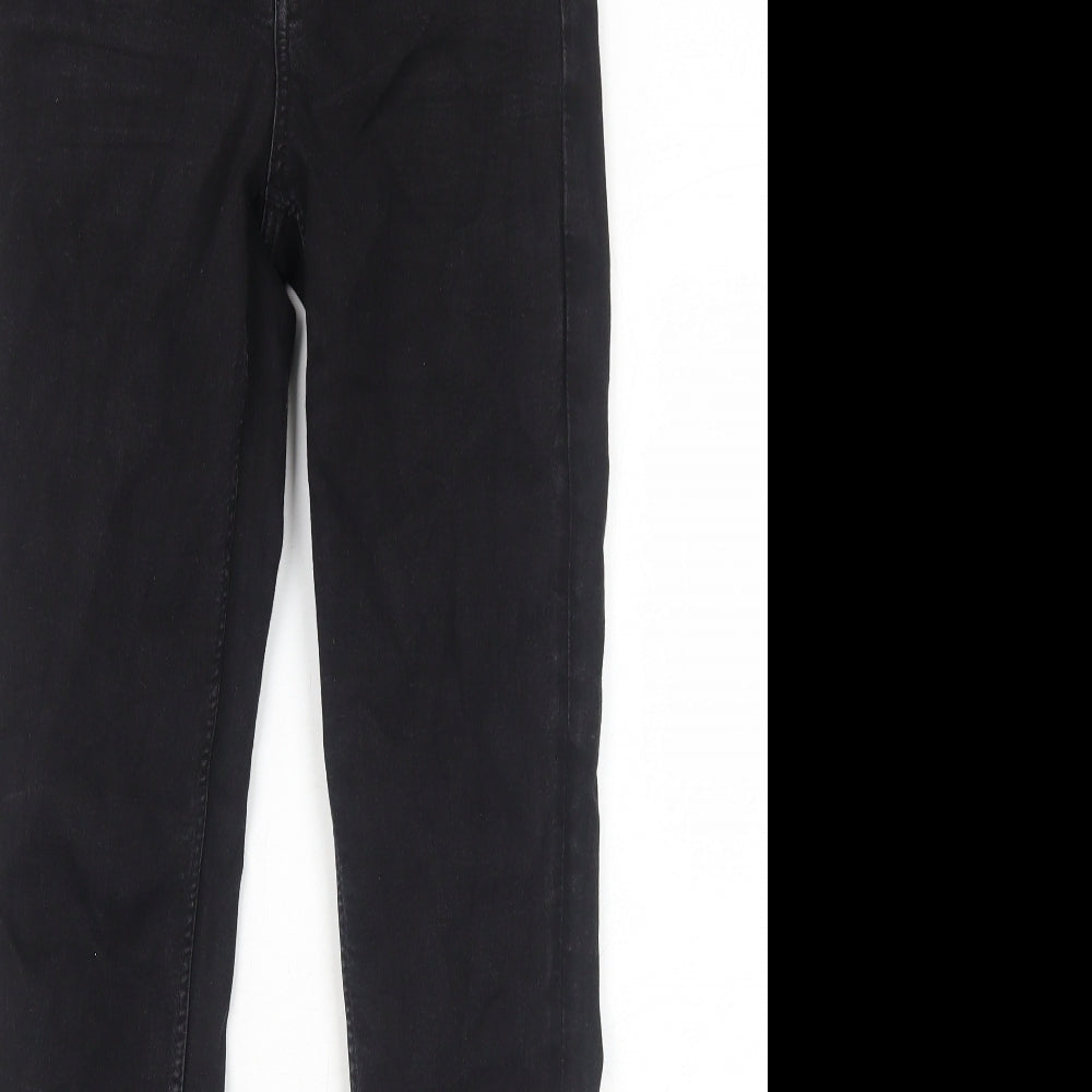 Marks and Spencer Womens Black Cotton Skinny Jeans Size 8 Regular Zip