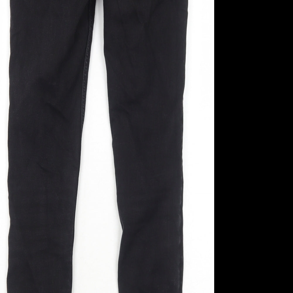 Marks and Spencer Womens Black Cotton Skinny Jeans Size 8 Regular Zip