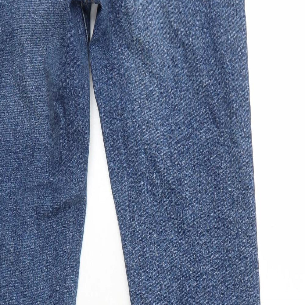 Zara Womens Blue Cotton Bootcut Jeans Size 10 Regular Zip