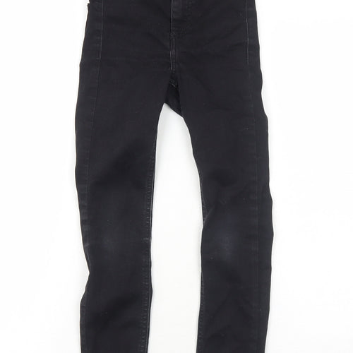 New Look Girls Black Cotton Skinny Jeans Size 10 Years Regular Zip