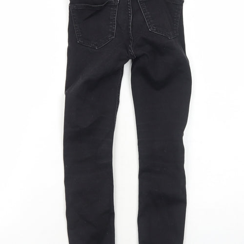 New Look Girls Black Cotton Skinny Jeans Size 10 Years Regular Zip