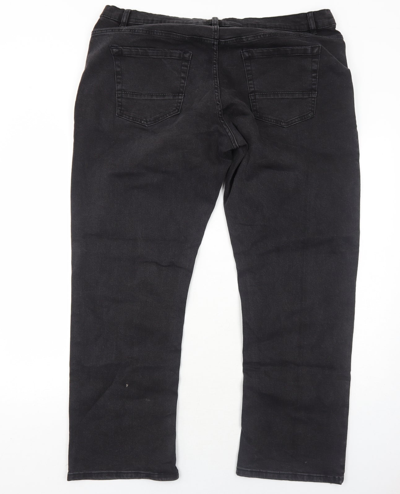 Jacamo Mens Black Cotton Straight Jeans Size 42 in Regular Zip
