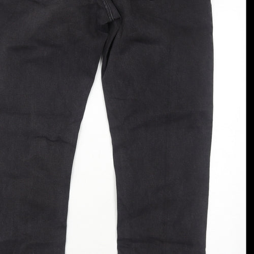 Jacamo Mens Black Cotton Straight Jeans Size 42 in Regular Zip