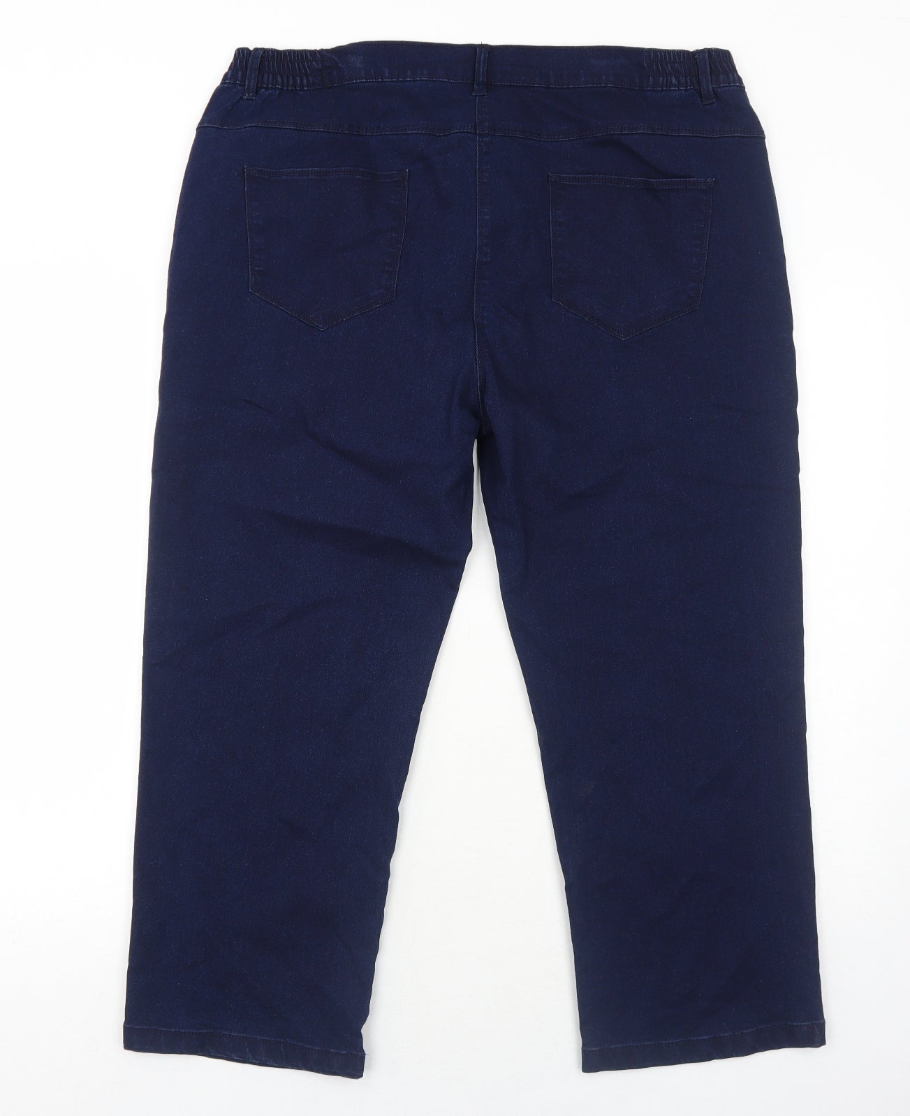 Bonmarché Womens Blue Cotton Straight Jeans Size 20 Regular Zip