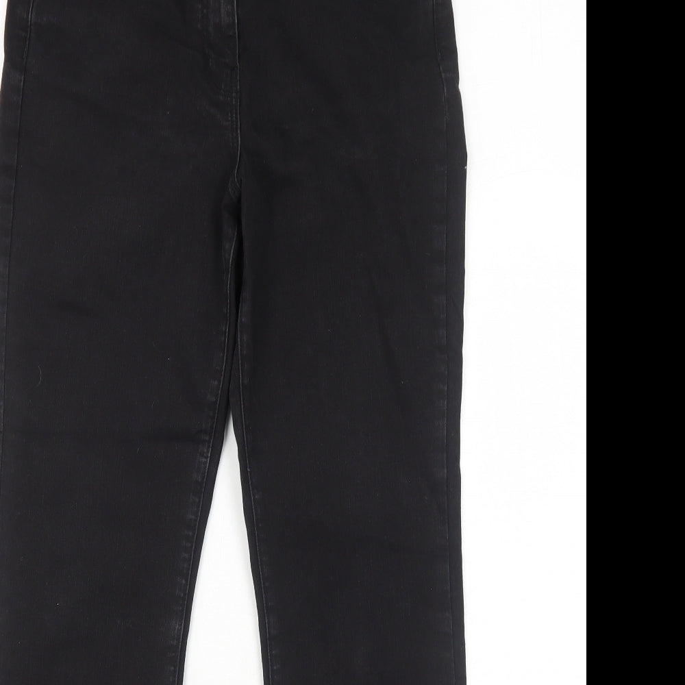 Bonmarché Womens Black Cotton Bootcut Jeans Size 12 Regular Zip