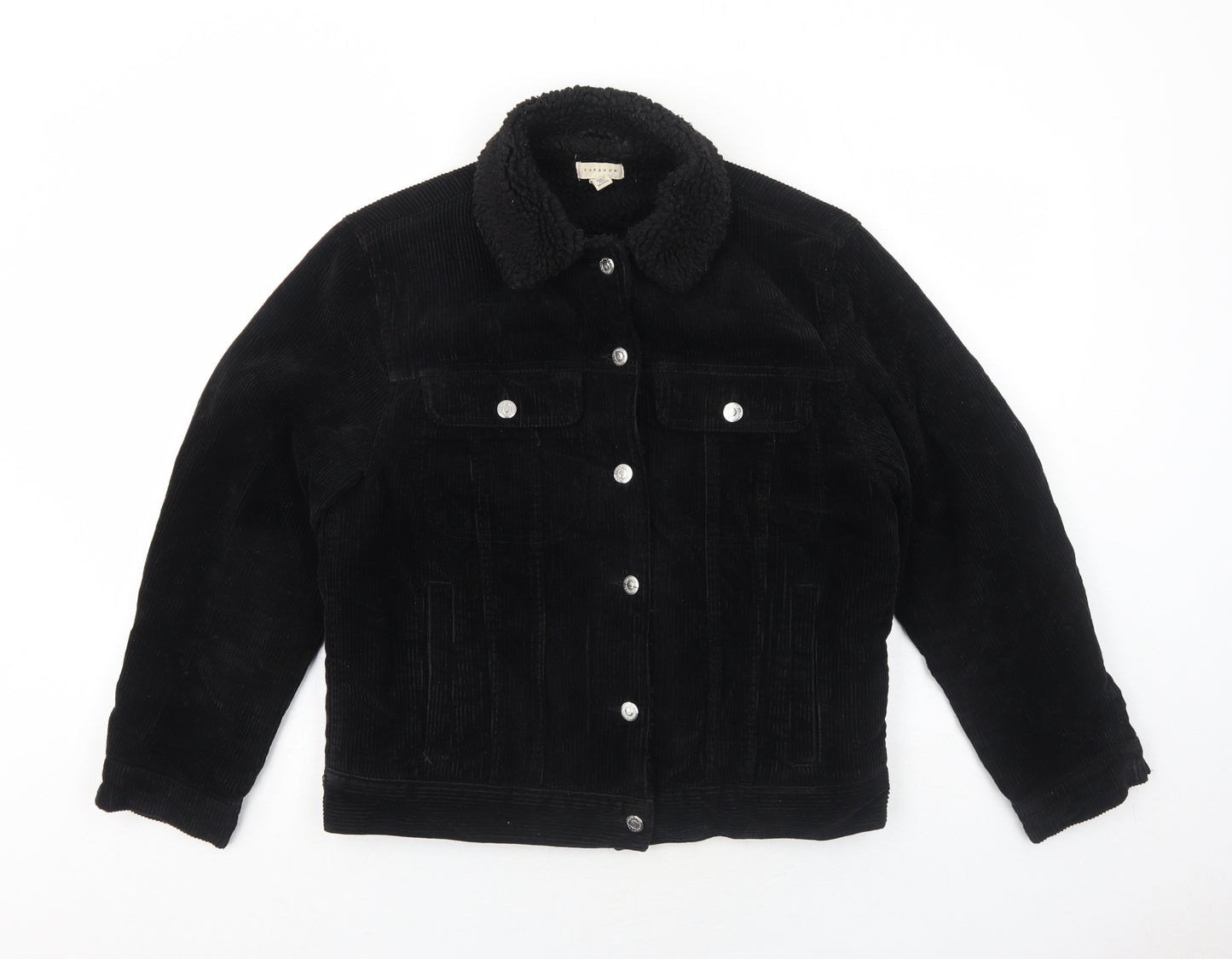 Topshop Womens Black Jacket Size 6 Button