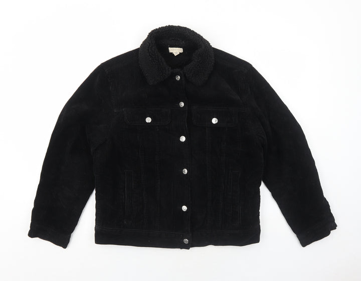 Topshop Womens Black Jacket Size 6 Button