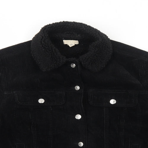 Topshop Womens Black Jacket Size 6 Button